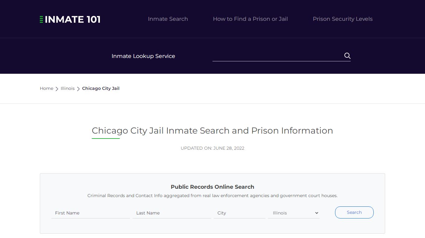 Chicago City Jail Inmate Search and Prison Information
